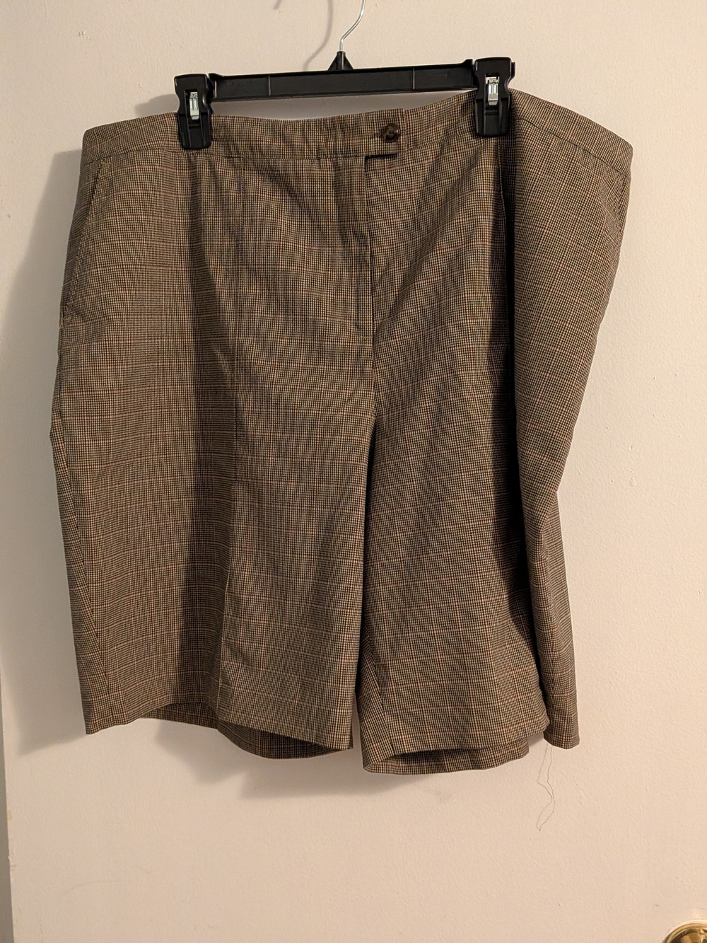EP Pro Women's Plaid Bermuda Shorts in Brown and Tan